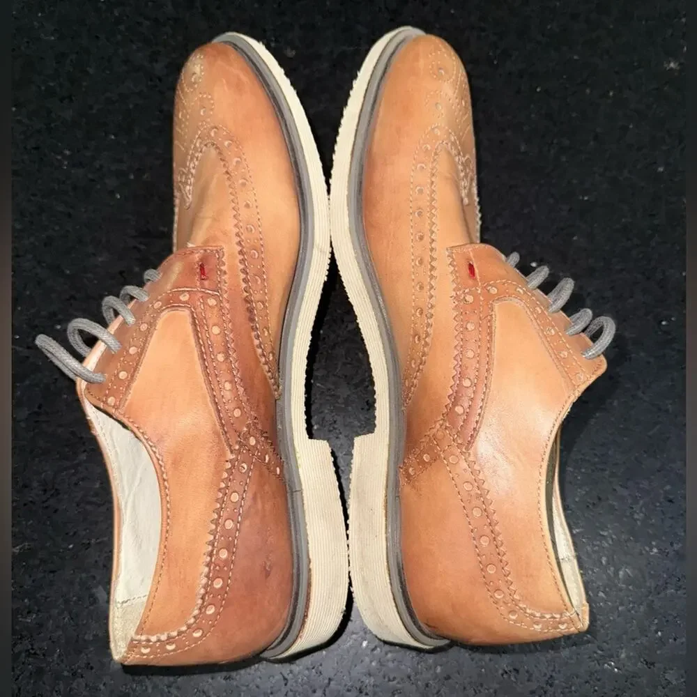 UEC Café Noir Tan Brogue Shoes GENUINE LEATHER ITALIAN MADE SZ 43